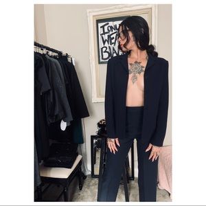 Navy blue vintage pant suit set